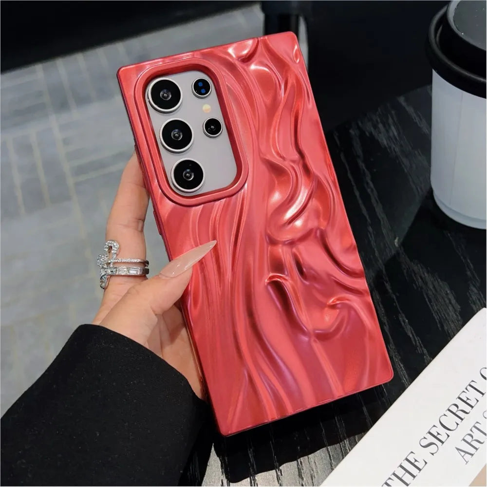 Luxury Matte Wrinkle Fold Texture Phone Case