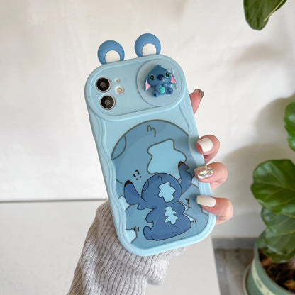 Minnie Stitch Cartoon Sliding Camera Wave Phone Case