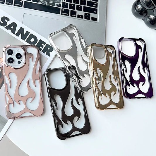 3d Fire Flame Plating Case