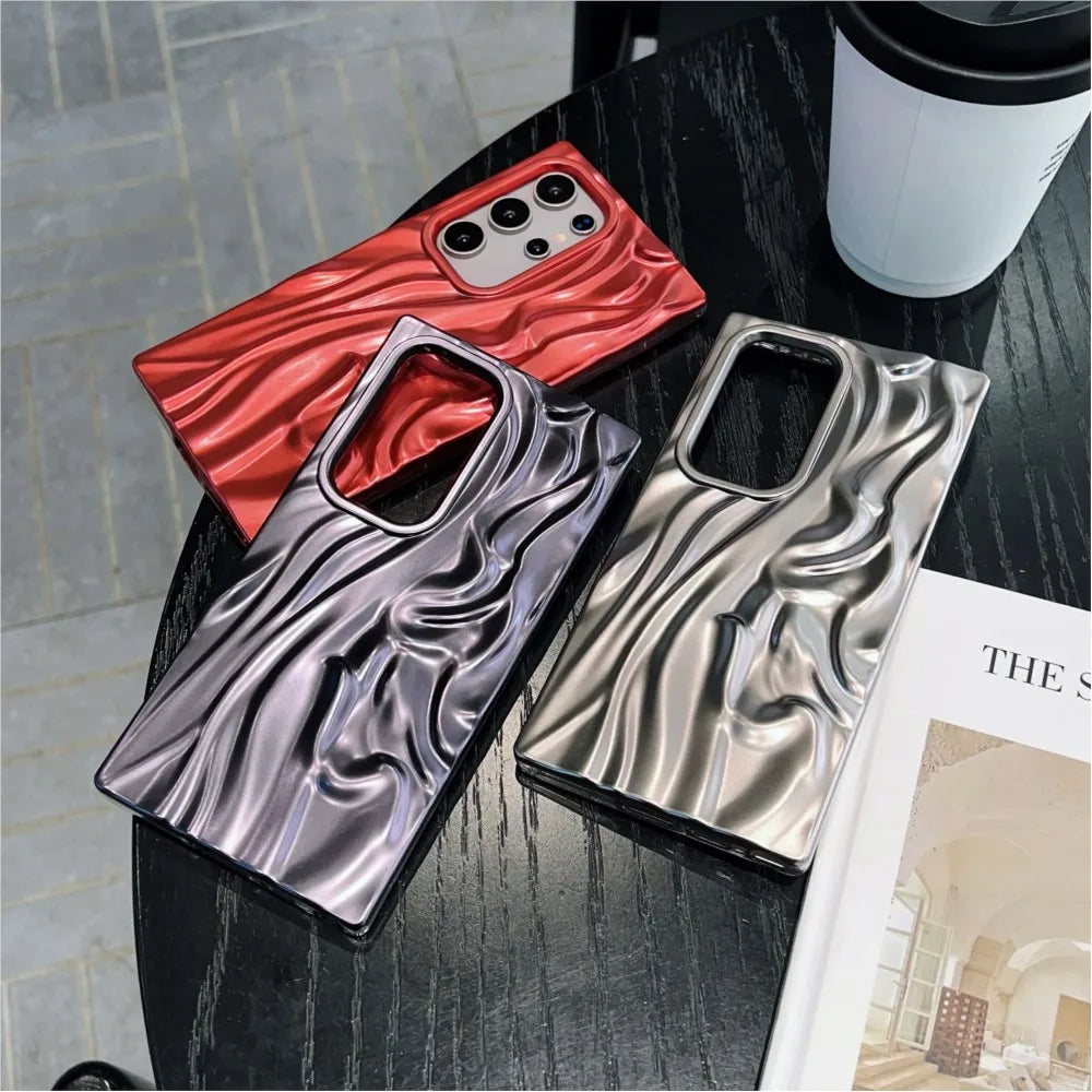 Luxury Matte Wrinkle Fold Texture Phone Case