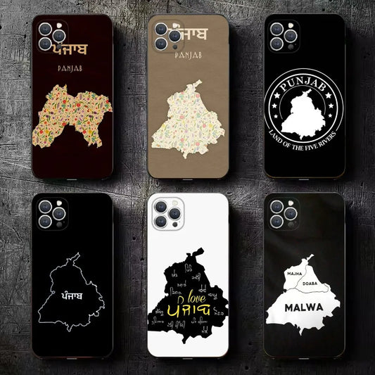 Punjab Map Soft Silicone Black Cover